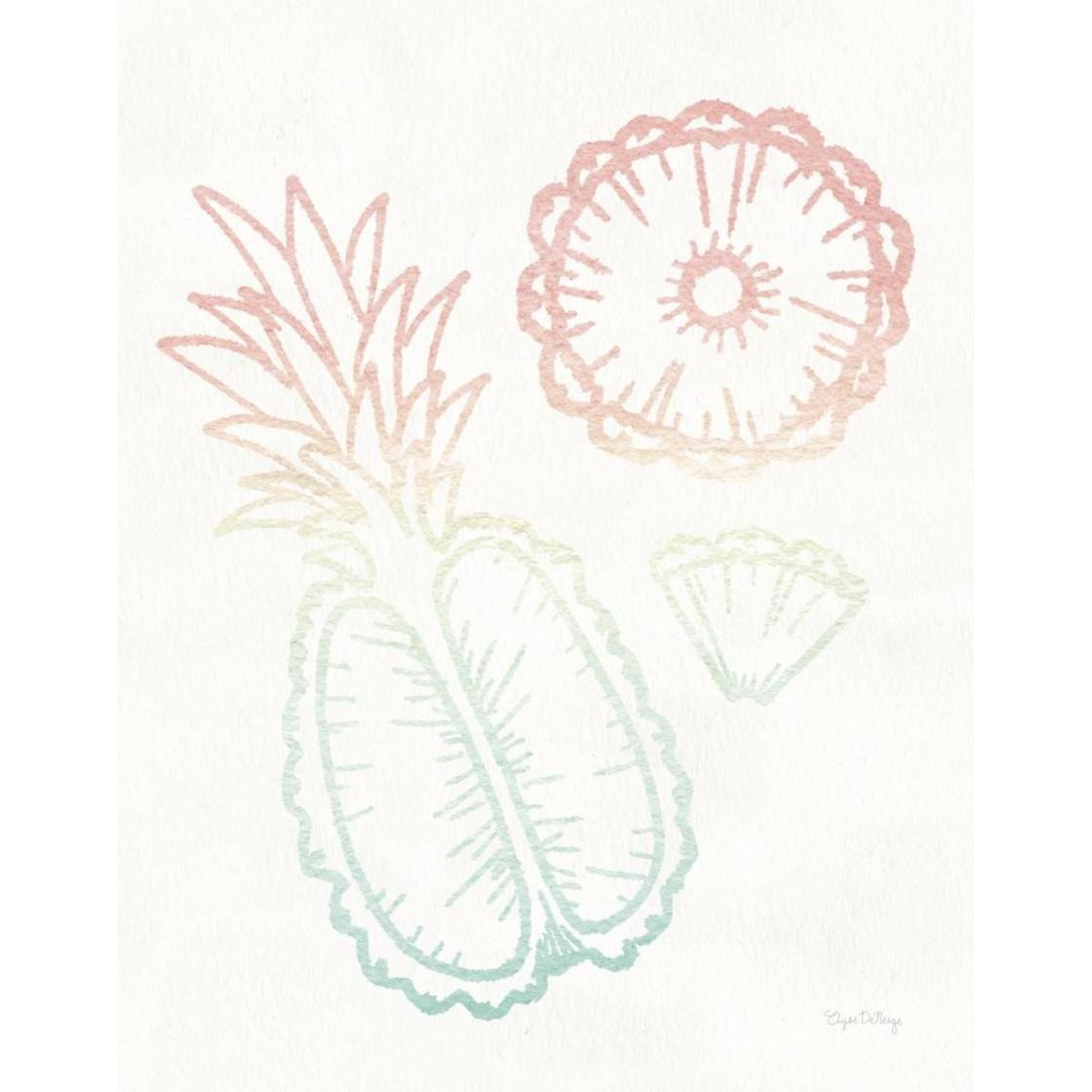 Sunset Palms Fruit II -Paper Art-24&quotx30"