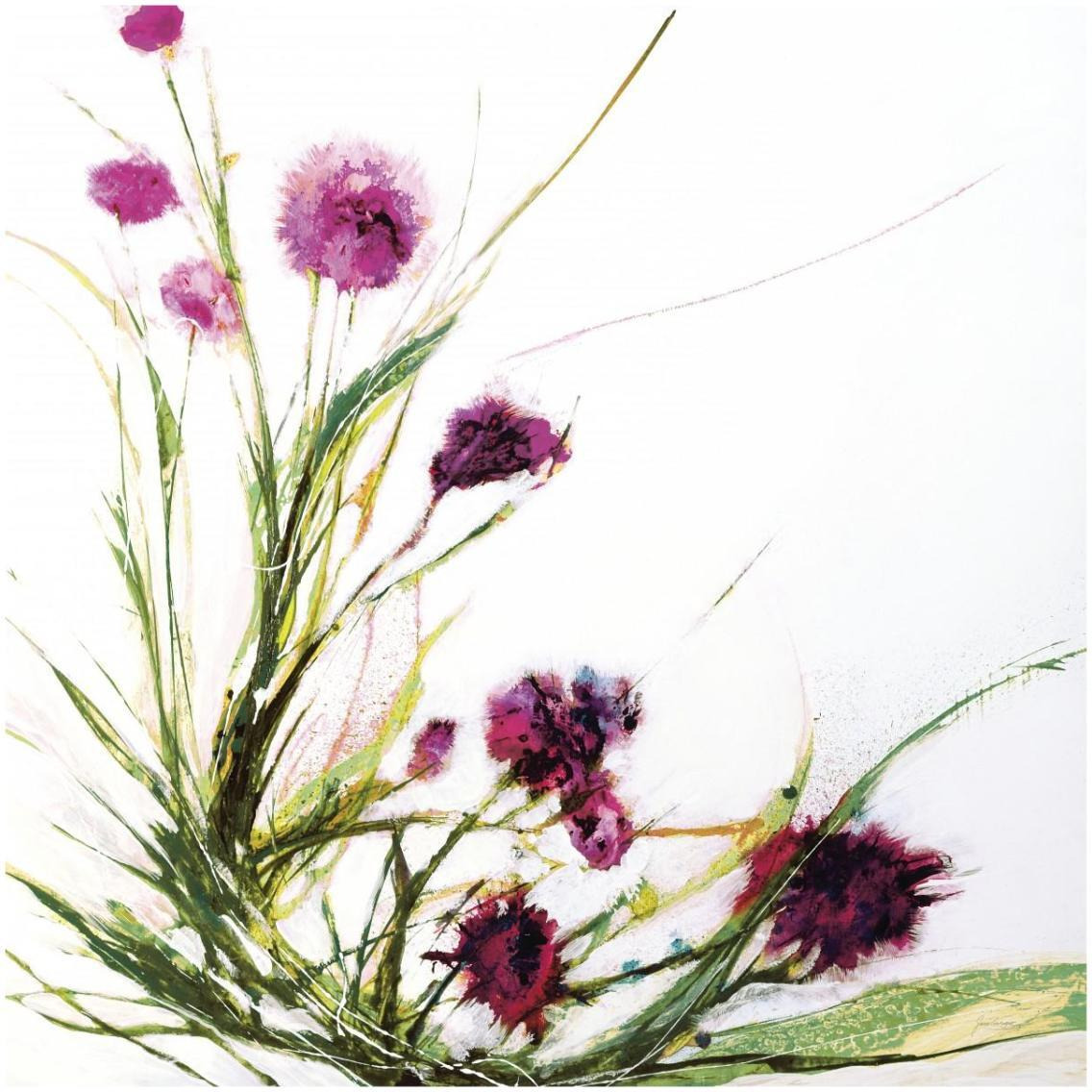 Flowers in the Wind on White -Paper Art-32&quotx32"