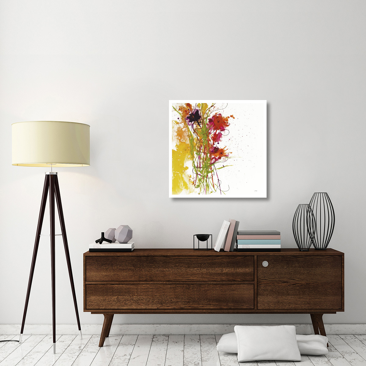 Flower Tango on White -Paper Art-32&quotx32"