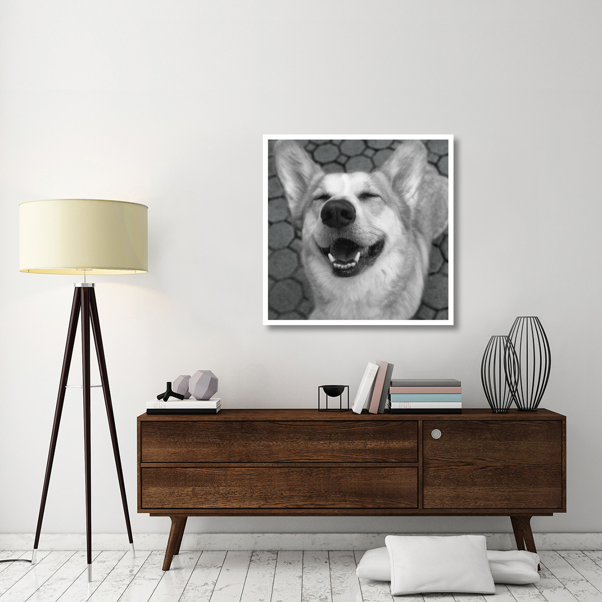 Smile and The World Smiles with You Crop Dark -Paper Art-38&quotx38"