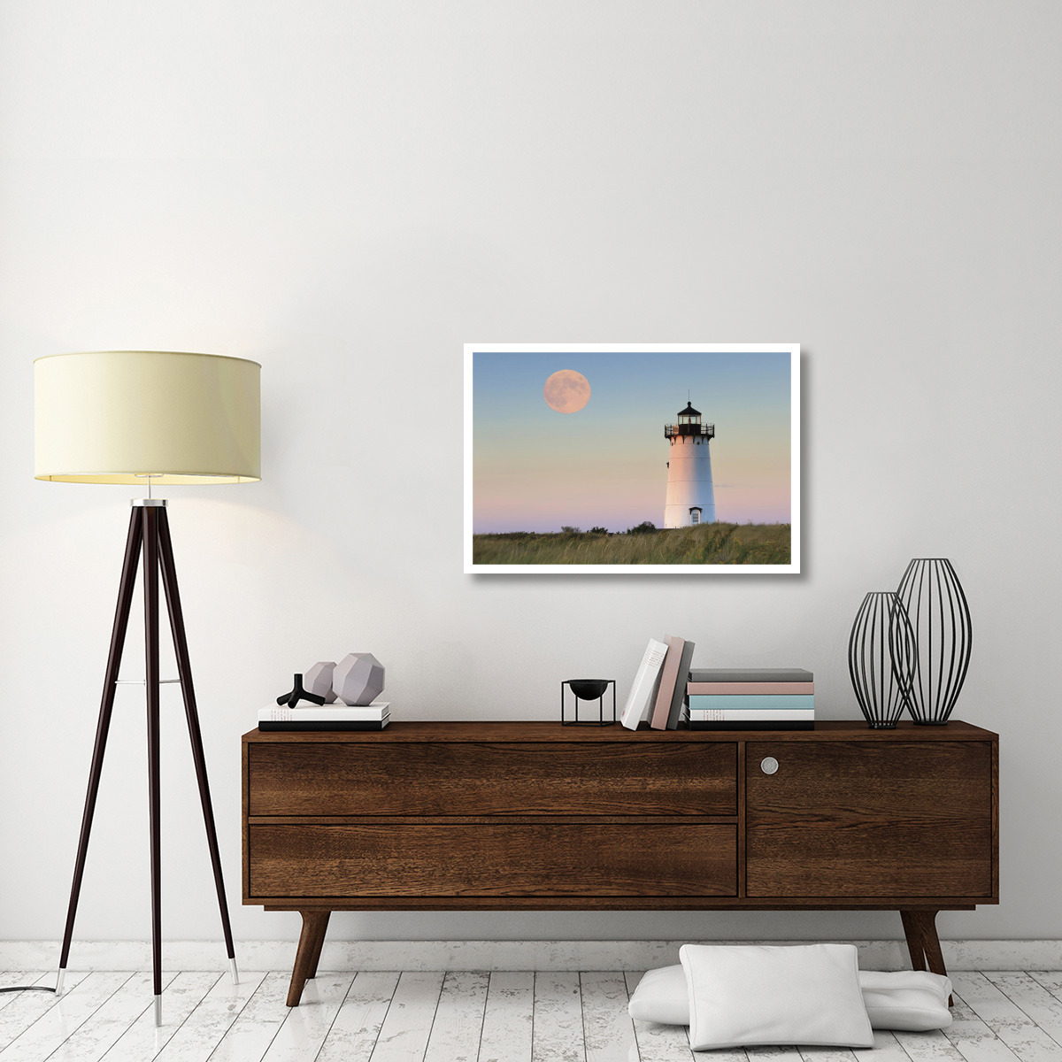Moon Over Marthas Vineyard -Paper Art-38&quotx26"