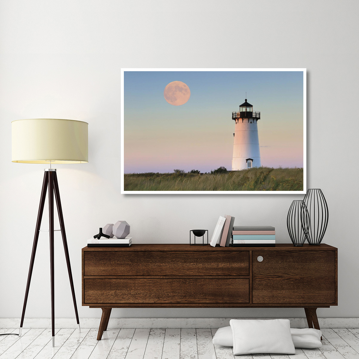 Moon Over Marthas Vineyard -Paper Art-62&quotx42"