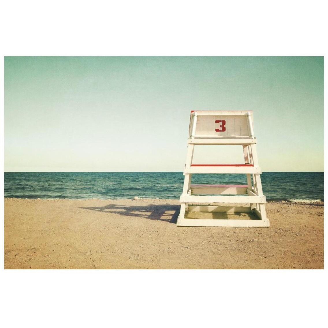 Lifeguard Station No 3 Crop -Paper Art-26&quotx18"