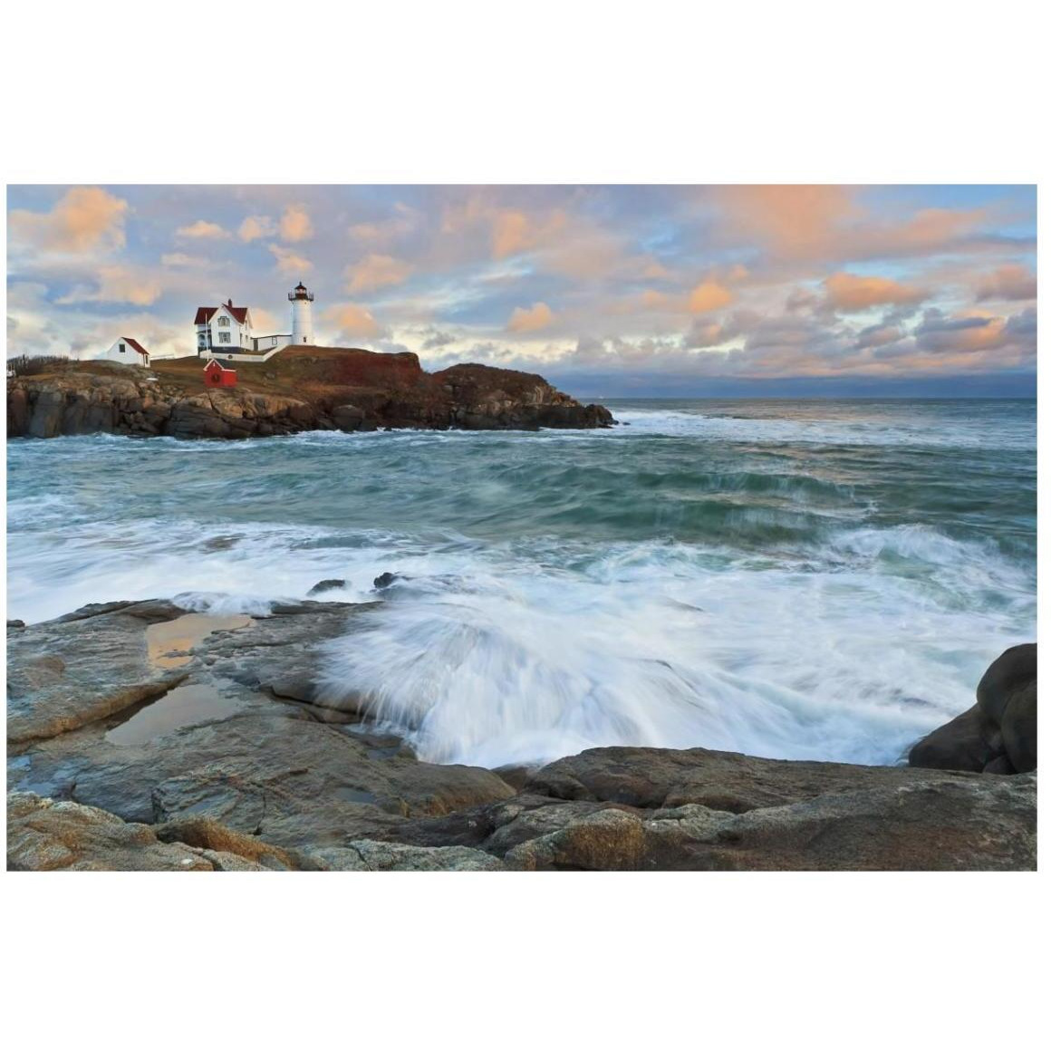 Nubble Sunset -Paper Art-20&quotx14"