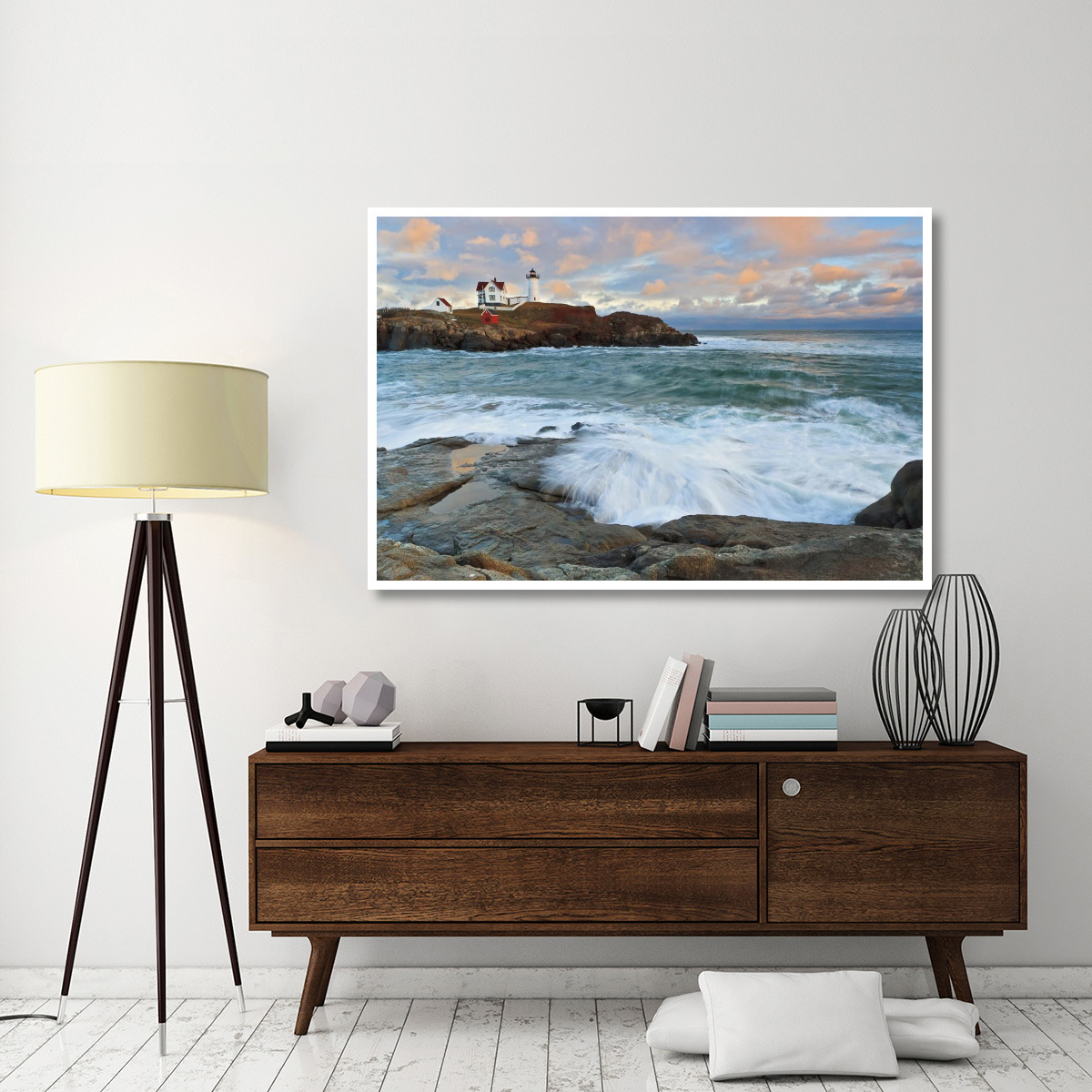 Nubble Sunset -Paper Art-62&quotx42"