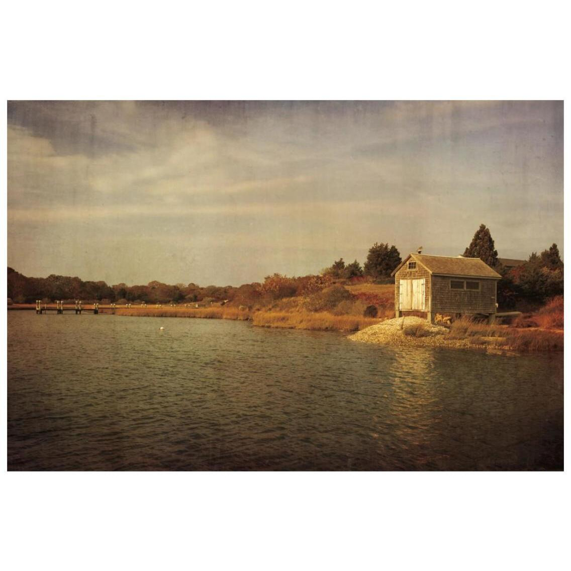 Quitsa Fishing Shack -Paper Art-26&quotx18"