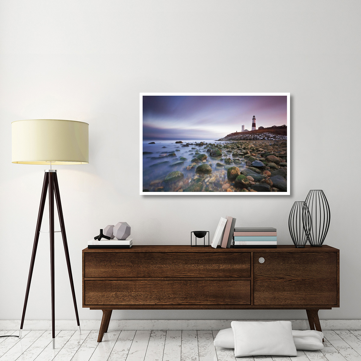 Montauk Point Sunset -Paper Art-50&quotx34"