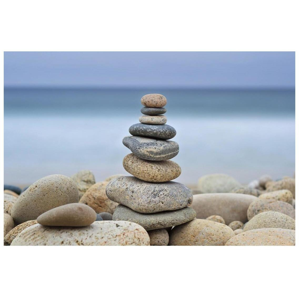 Stonewall Beach Cairn -Paper Art-26&quotx18"
