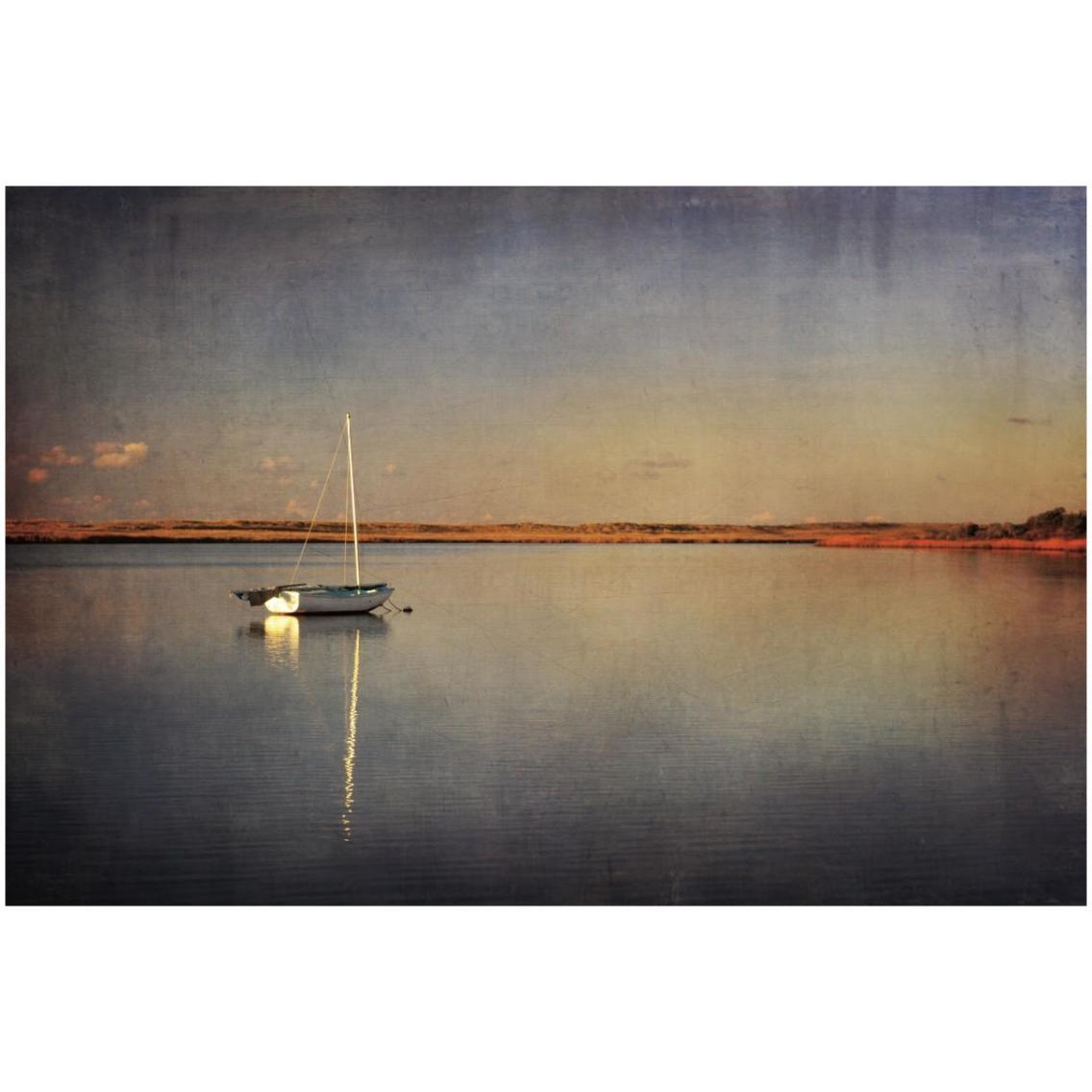 Last Boat in the Bay -Paper Art-32&quotx22"