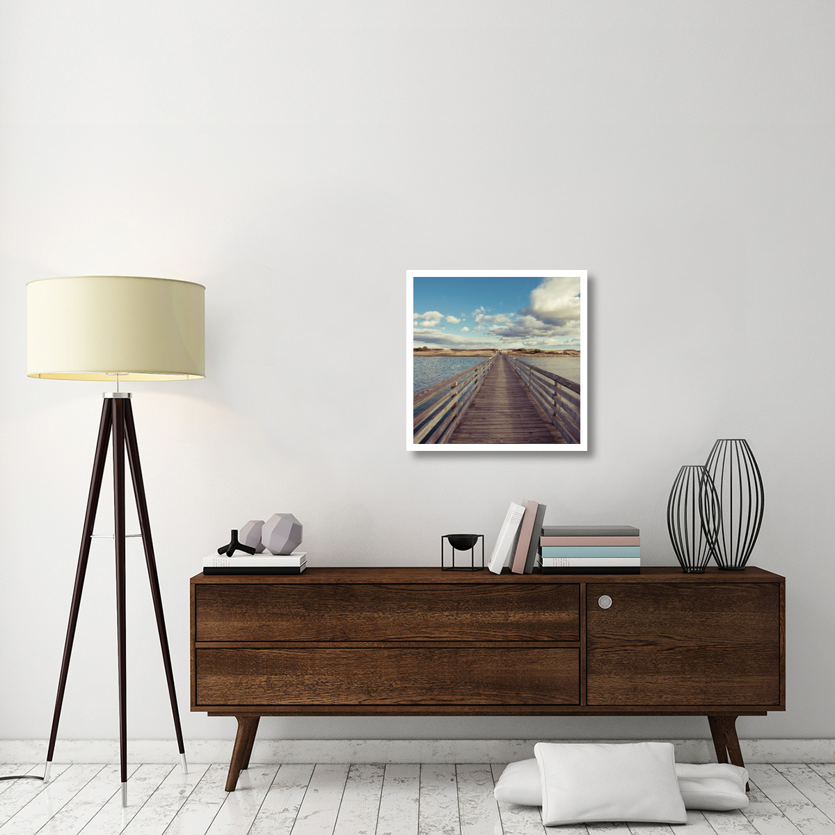 Bridge to the Beach -Paper Art-26&quotx26"