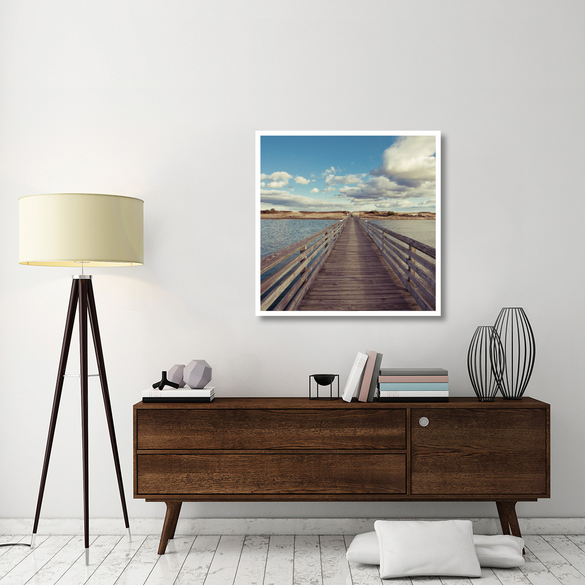 Bridge to the Beach -Paper Art-38&quotx38"