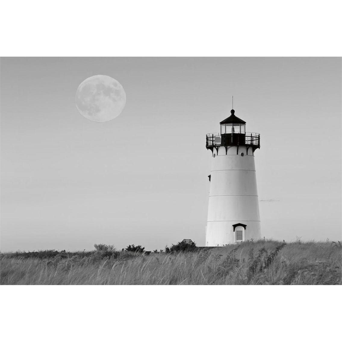 Moon over Marthas Vineyard BW -Paper Art-38&quotx26"