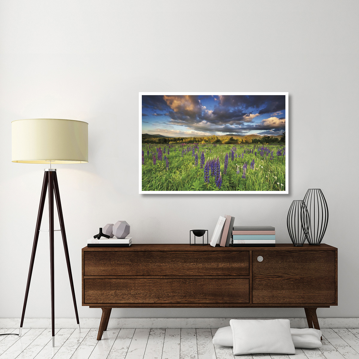 Lupine Sunset -Paper Art-50&quotx34"
