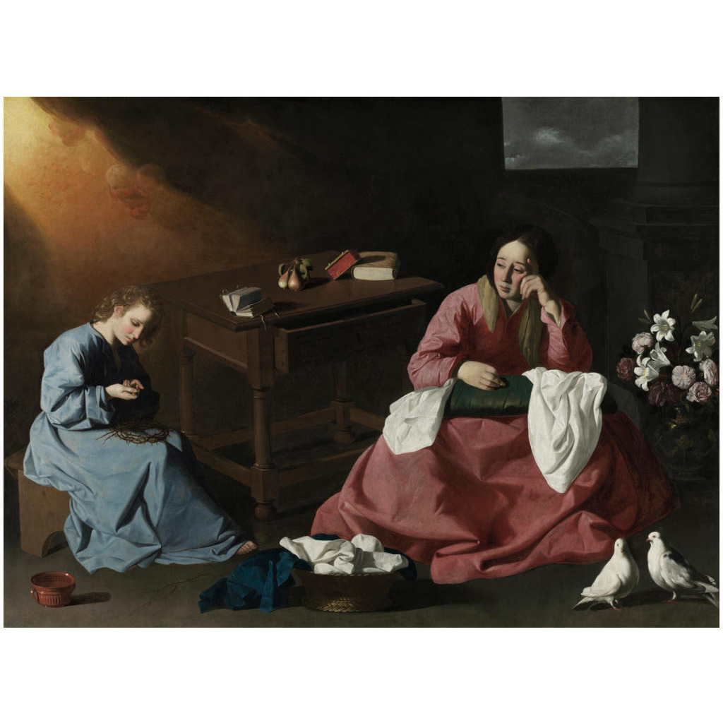 Christ and the Virgin in the House at Nazareth, c.1640 -Paper Art-24&quotx18.28"