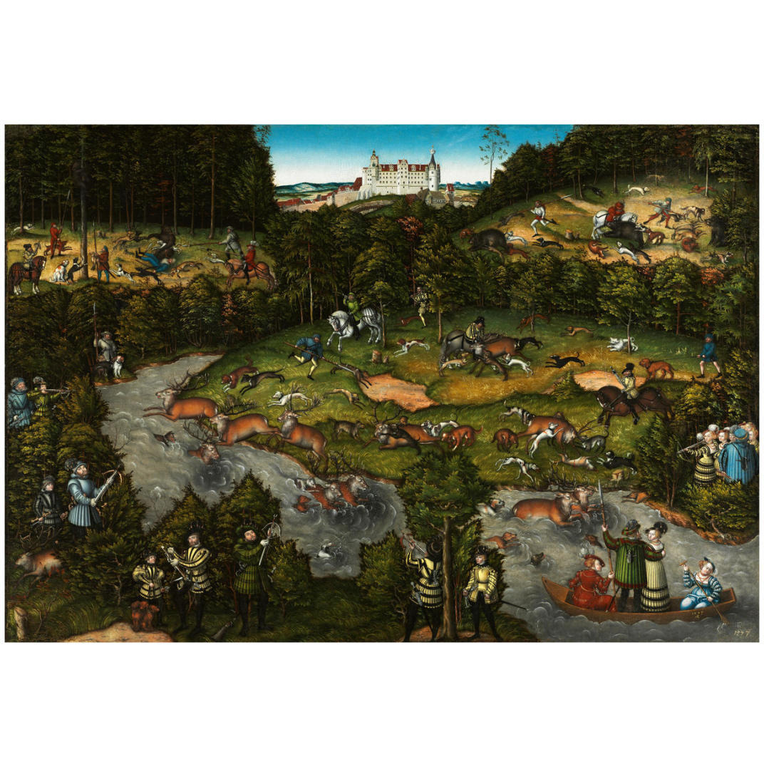Hunting near Hartenfels Castle, 1540 -Paper Art-32&quotx22.7"