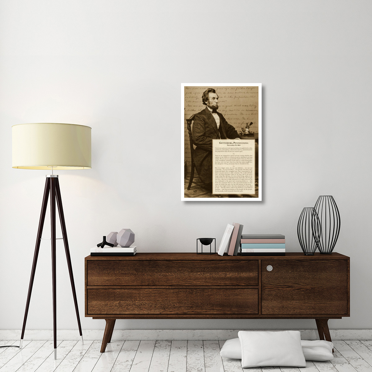 Abraham Lincoln - Gettysburg Address -Paper Art-26&quotx38"