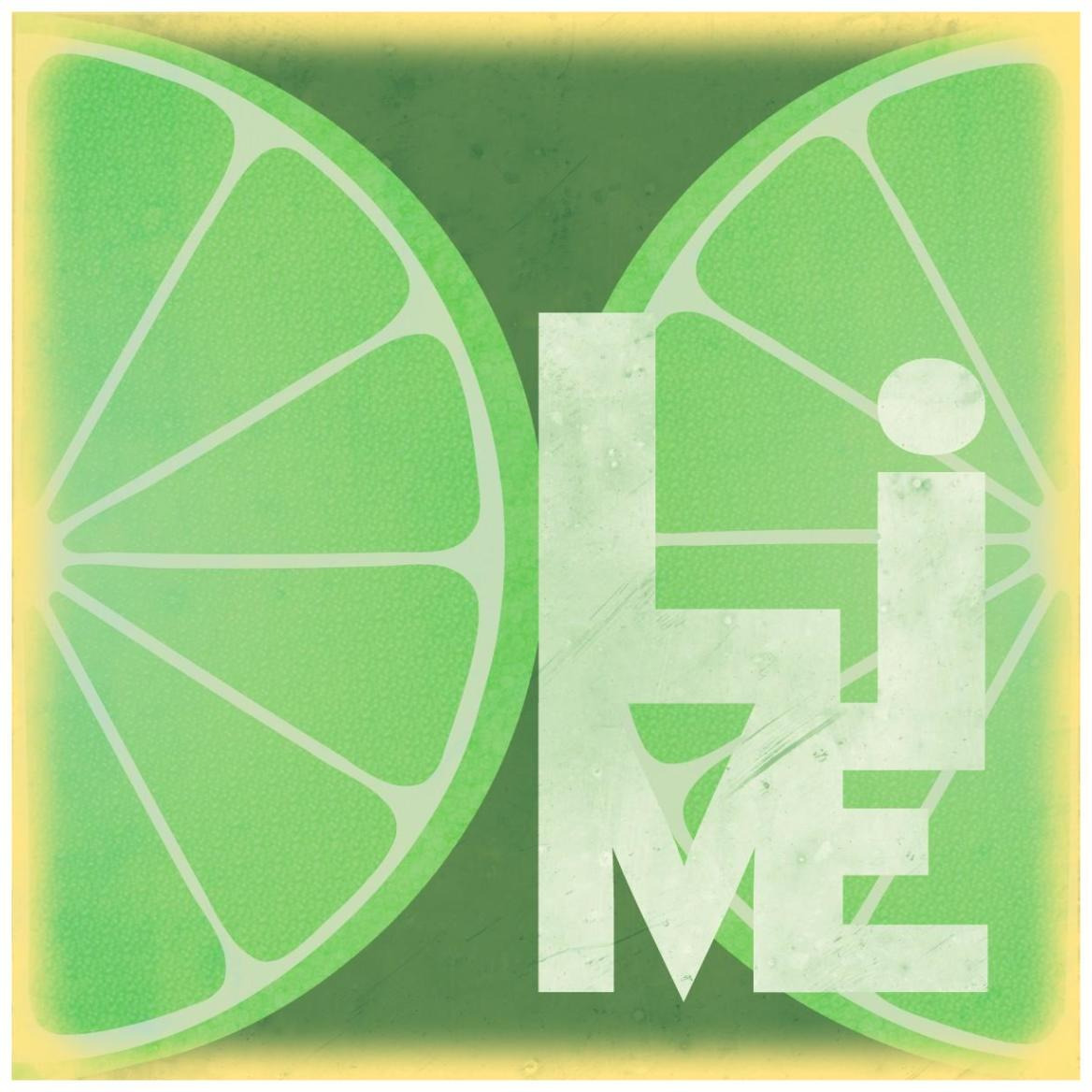 Citrus - Lime -Paper Art-42&quotx42"