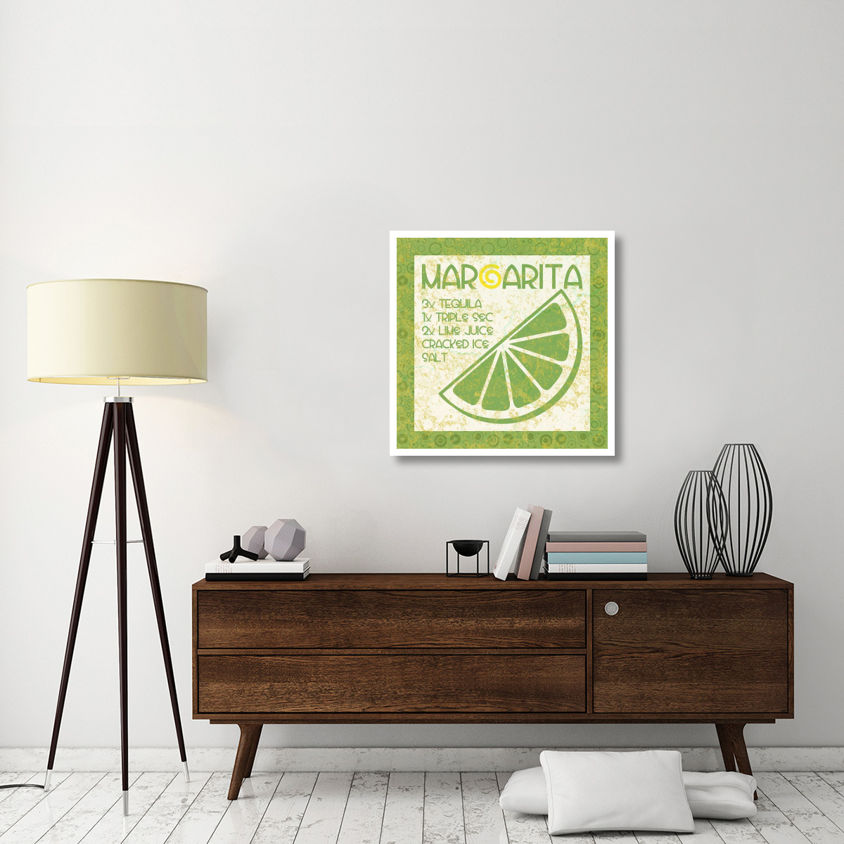 Cocktail Recipes - Margarita -Paper Art-32&quotx32"
