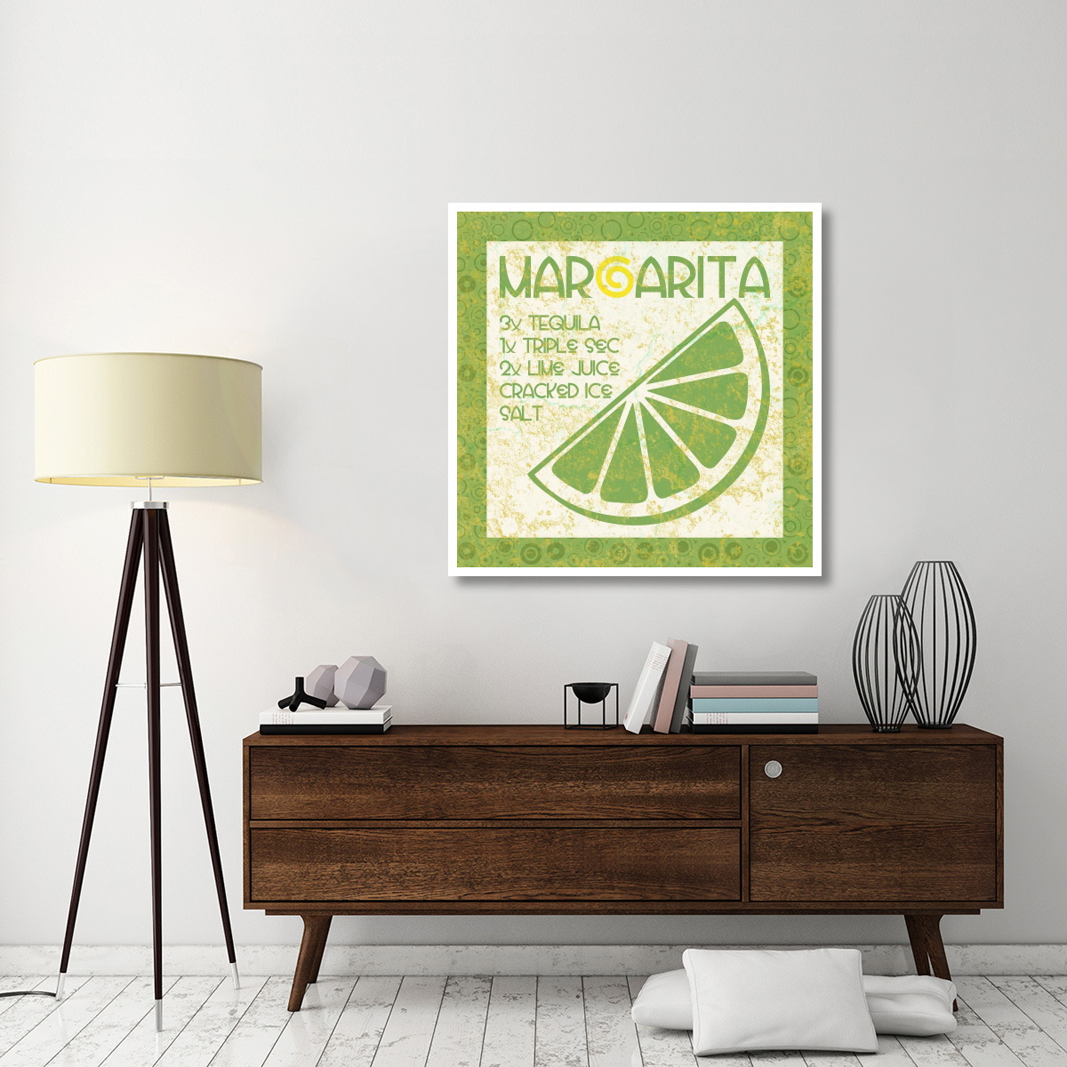 Cocktail Recipes - Margarita -Paper Art-42&quotx42"