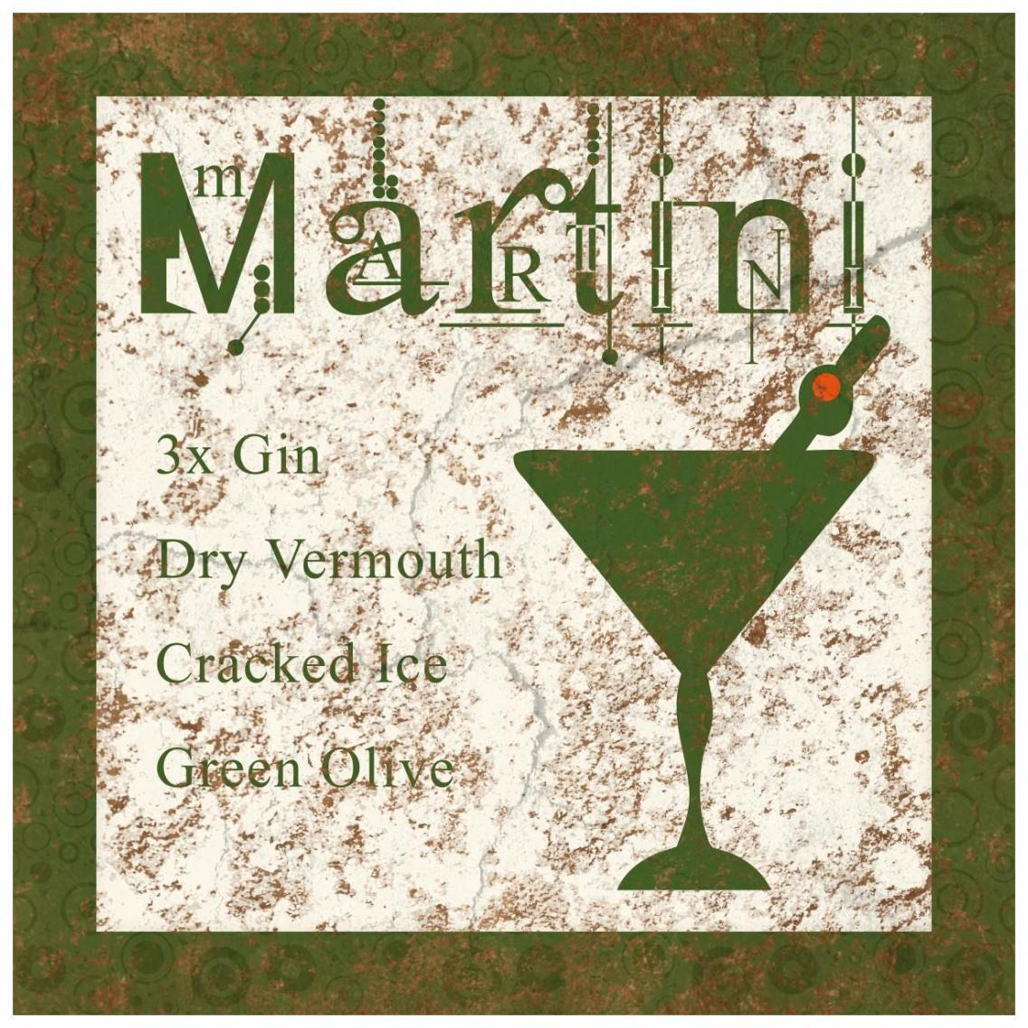 Cocktail Recipes - Martini -Paper Art-26&quotx26"