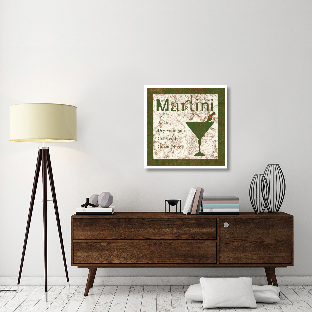 Cocktail Recipes - Martini -Paper Art-32&quotx32"