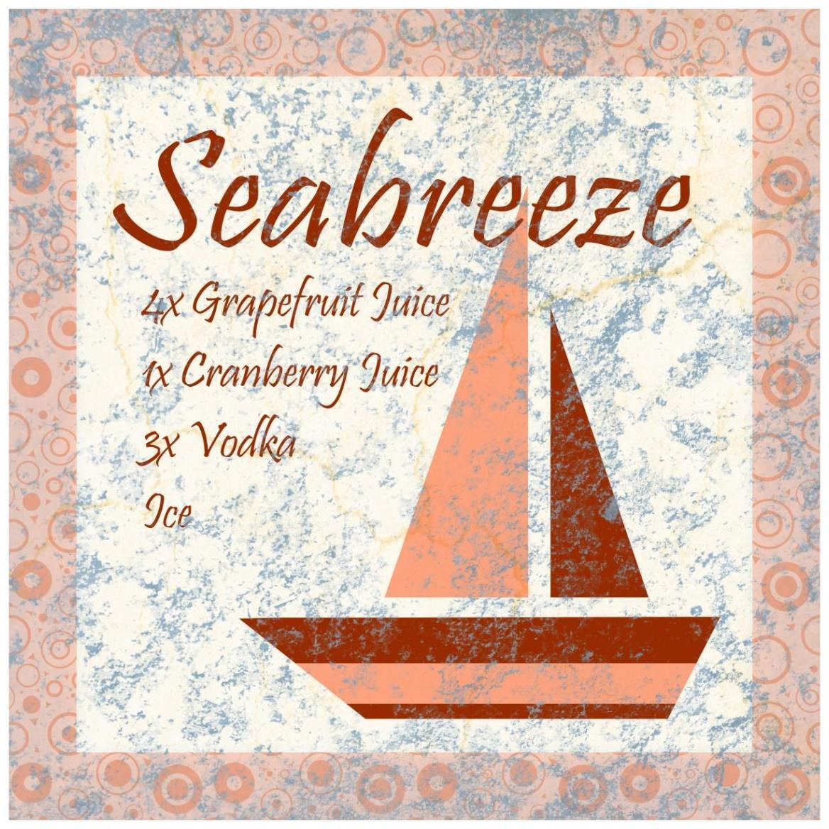 Cocktail Recipes - Sea Breeze -Paper Art-42&quotx42"