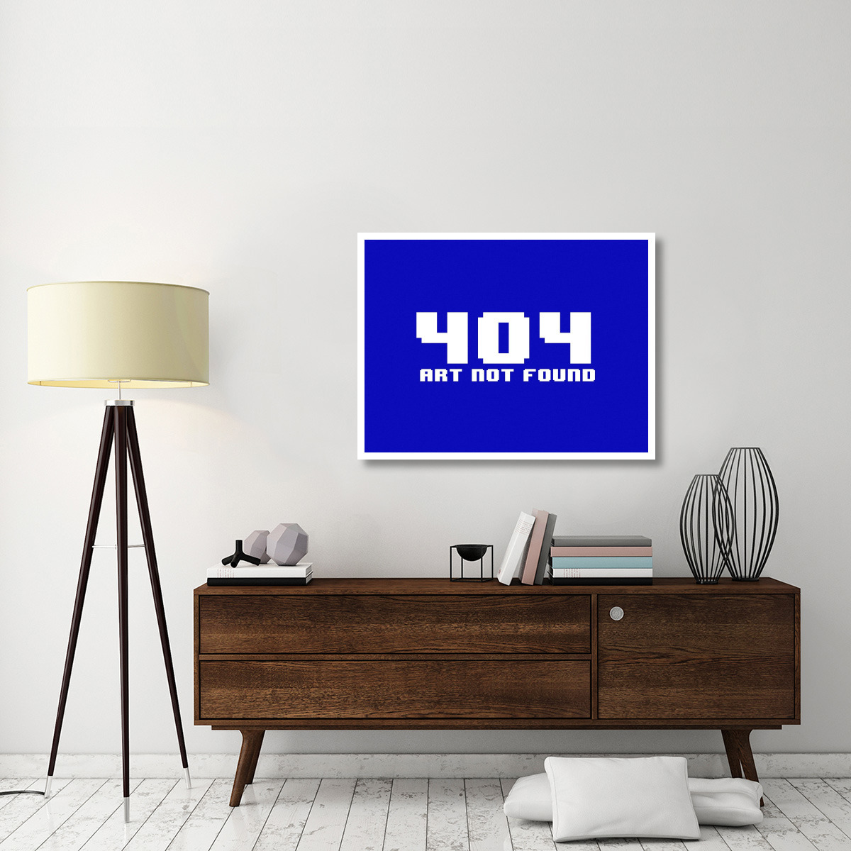 Virtual Messages in the Real World - 404 Rectangle Blue -Paper Art-42&quotx32"