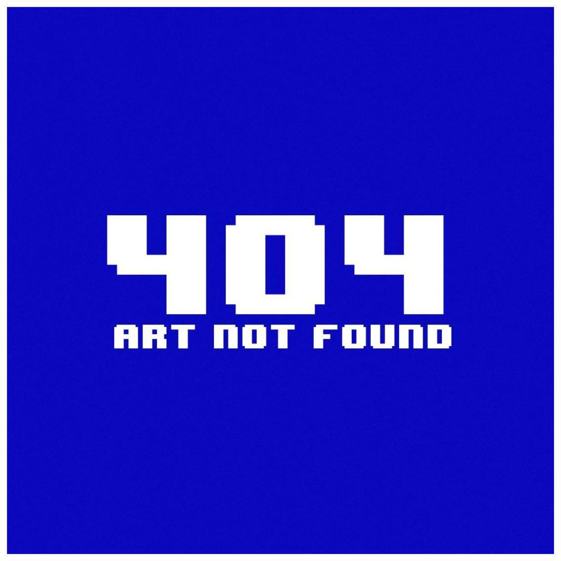 Virtual Messages in the Real World - 404 Square Blue -Paper Art-26&quotx26"