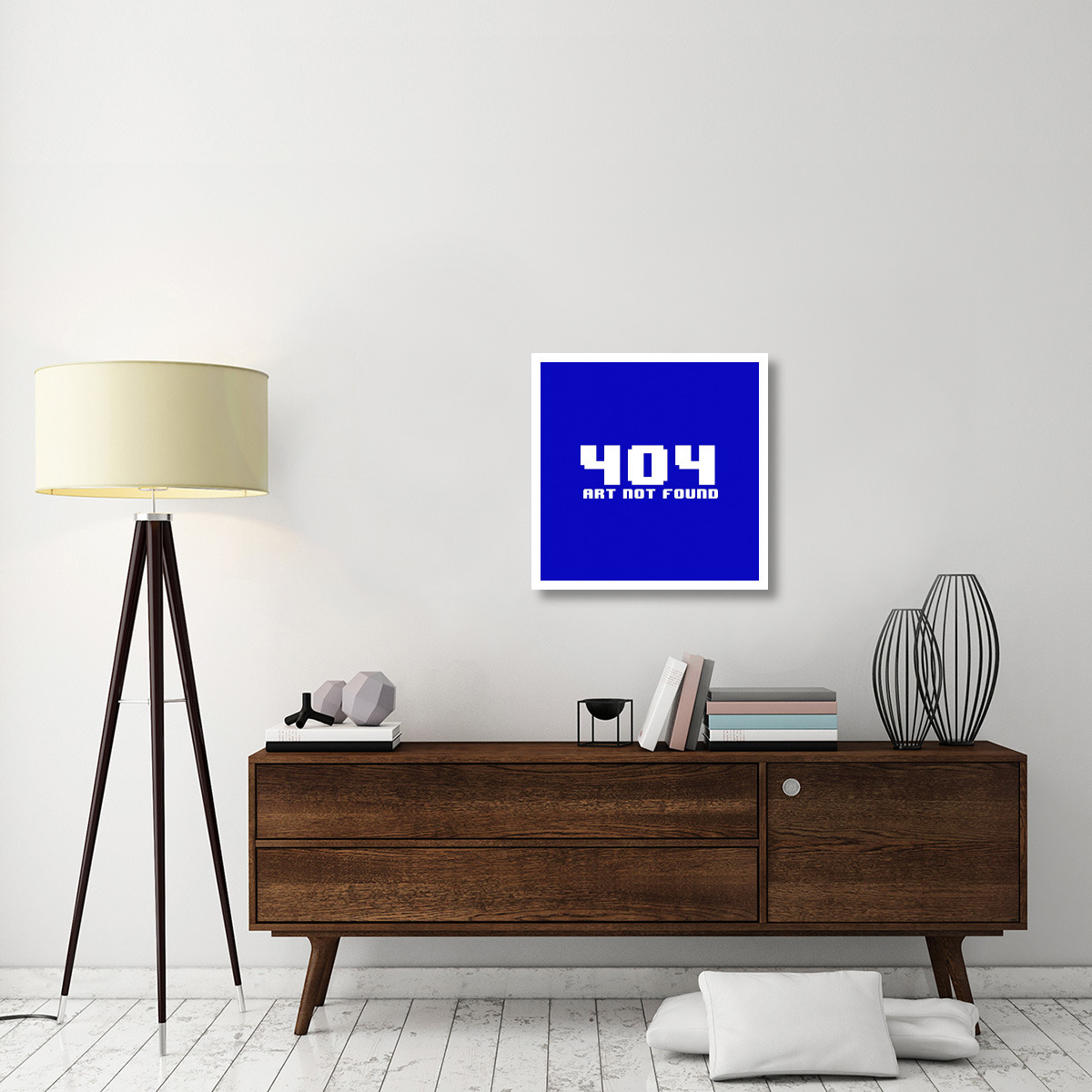 Virtual Messages in the Real World - 404 Square Blue -Paper Art-26&quotx26"