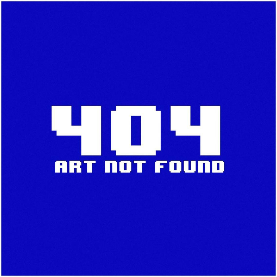 Virtual Messages in the Real World - 404 Square Blue -Paper Art-32&quotx32"