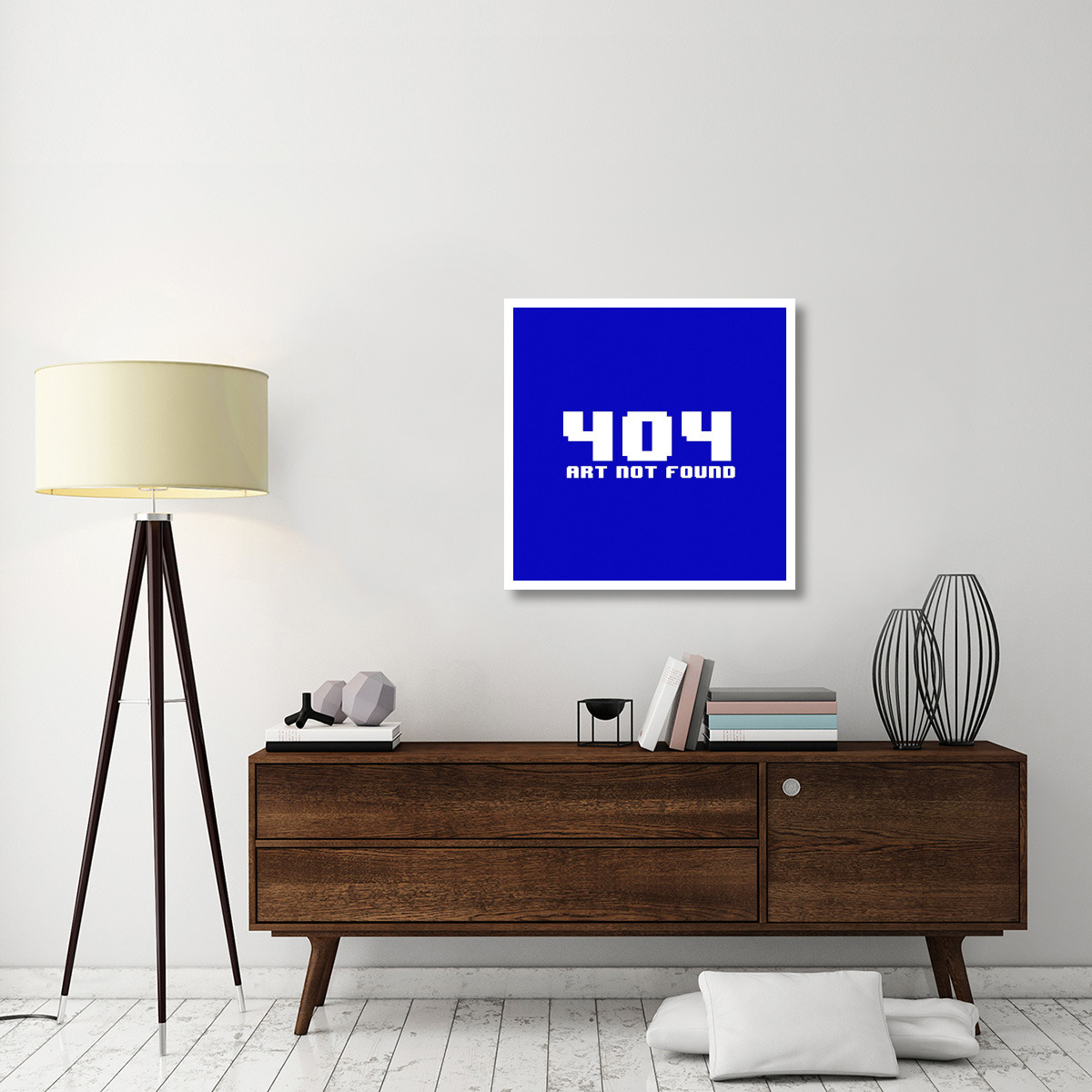 Virtual Messages in the Real World - 404 Square Blue -Paper Art-32&quotx32"