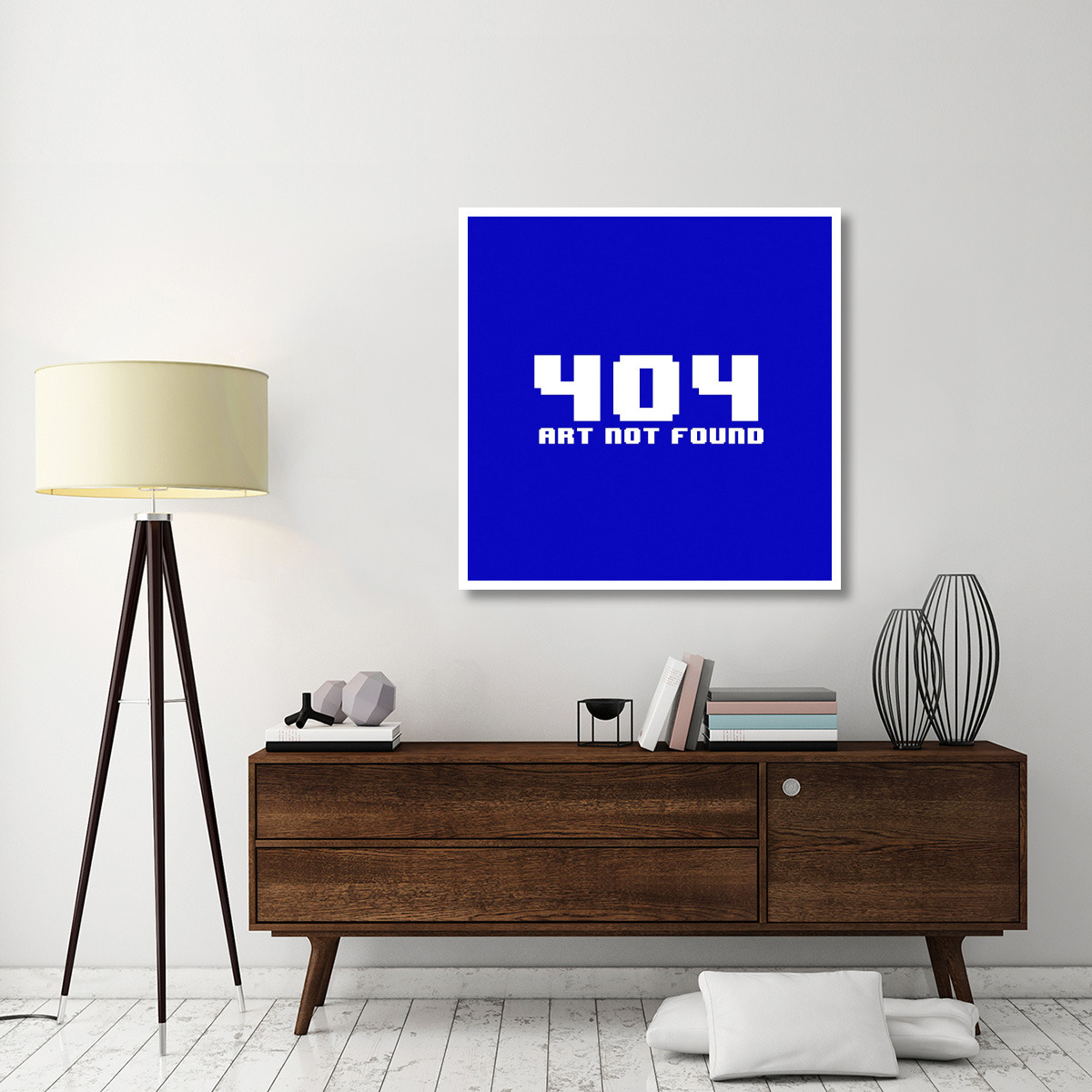 Virtual Messages in the Real World - 404 Square Blue -Paper Art-42&quotx42"