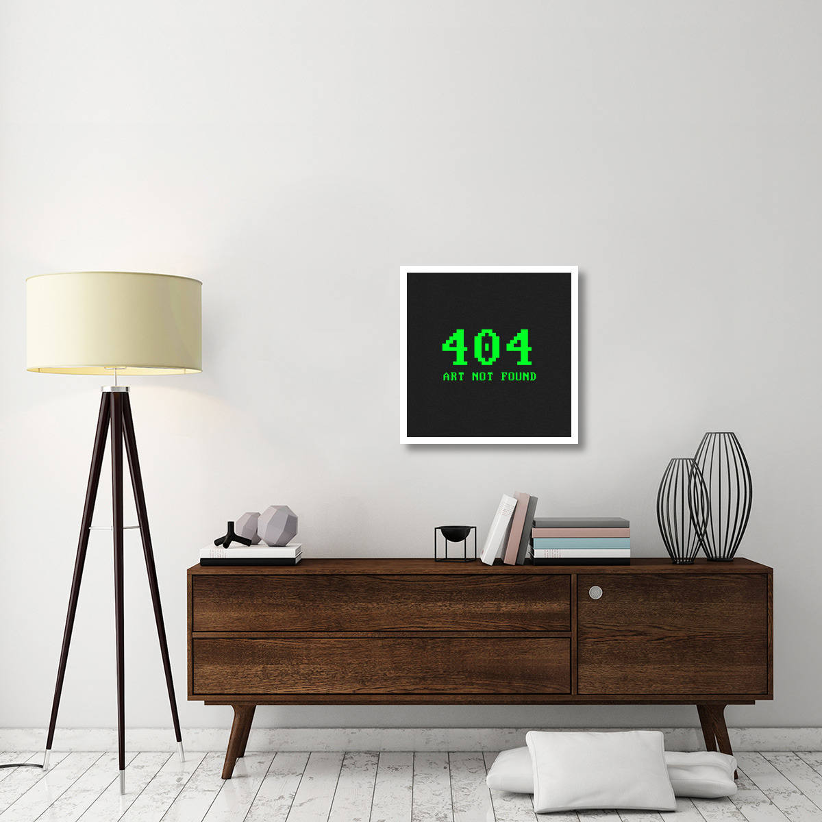 Virtual Messages in the Real World - 404 Square Green -Paper Art-26&quotx26"