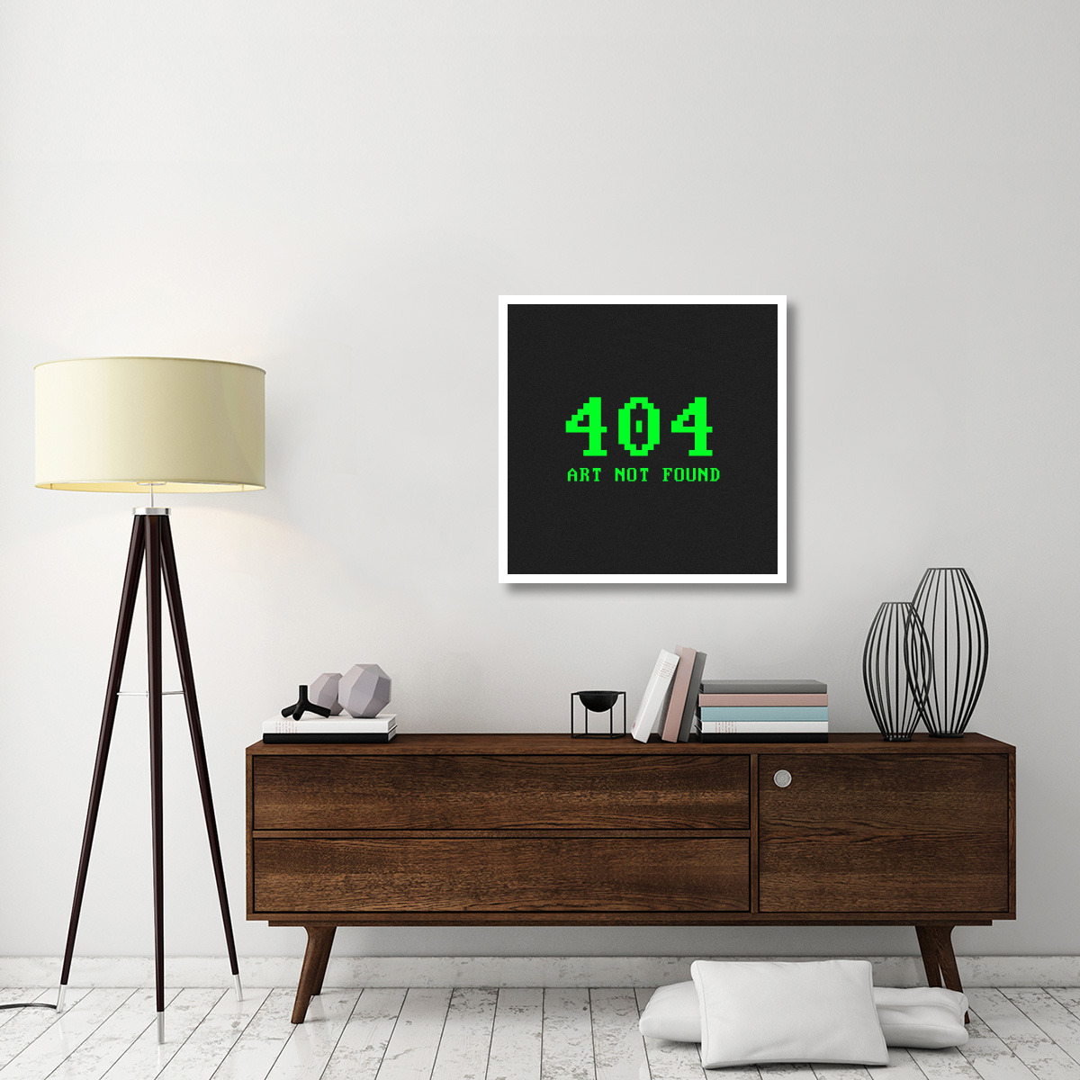Virtual Messages in the Real World - 404 Square Green -Paper Art-32&quotx32"