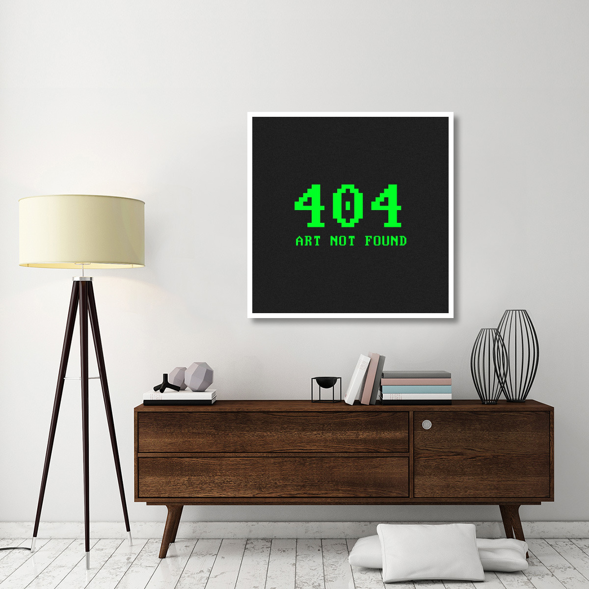 Virtual Messages in the Real World - 404 Square Green -Paper Art-42&quotx42"