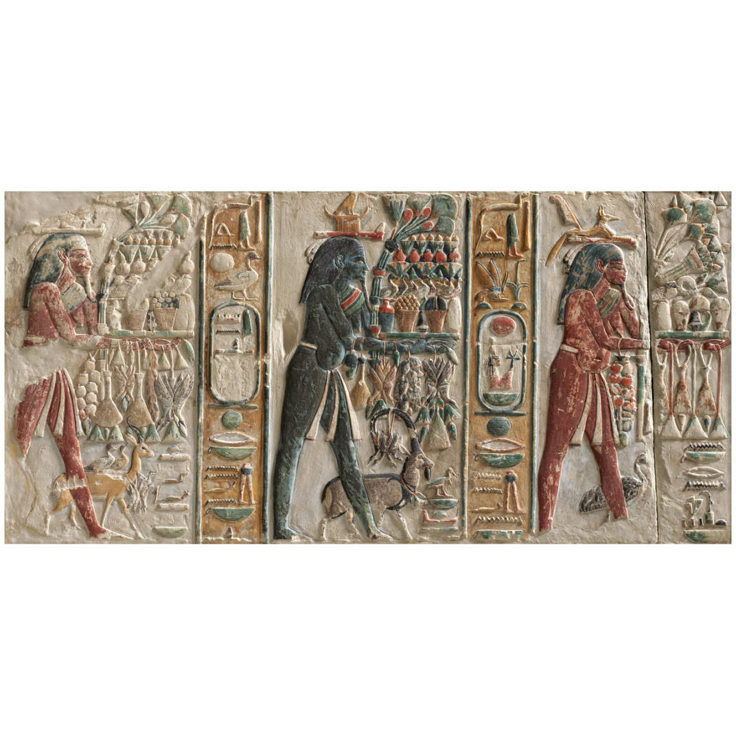 Nome Gods Bearing Offerings, c. 1391-1353 BC -Paper Art-32&quotx16.7"