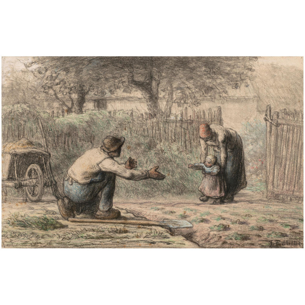 First Steps, c. 1858-1866 -Paper Art-24&quotx16.08"
