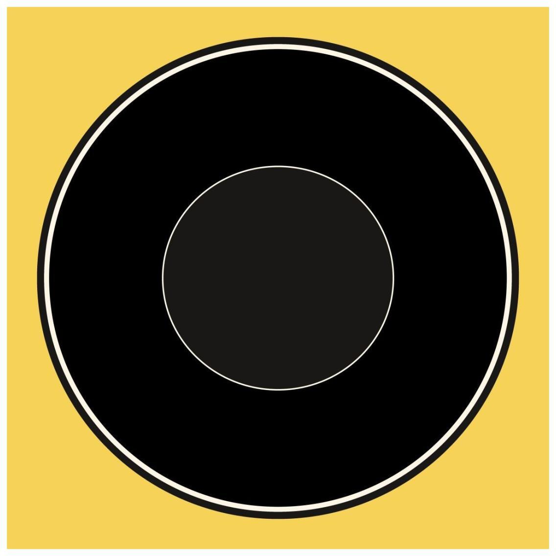 Mealtime Black on Yellow - Plate -Paper Art-26&quotx26"
