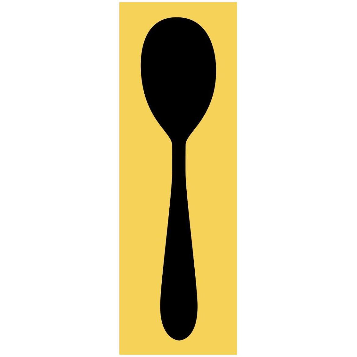 Mealtime Black on Yellow - Spoon -Paper Art-20&quotx56"