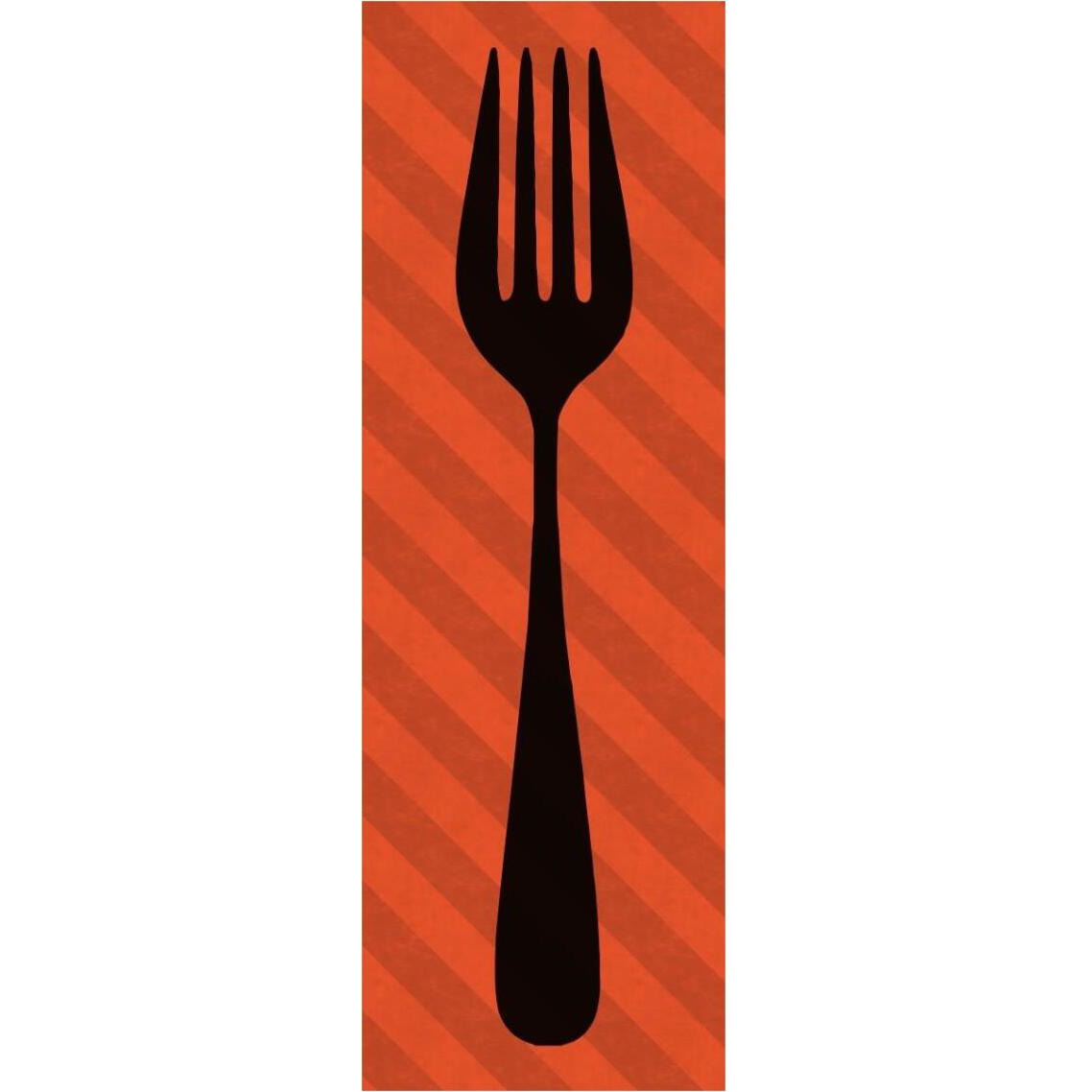Mealtime Red Stripes - Fork -Paper Art-14&quotx38"