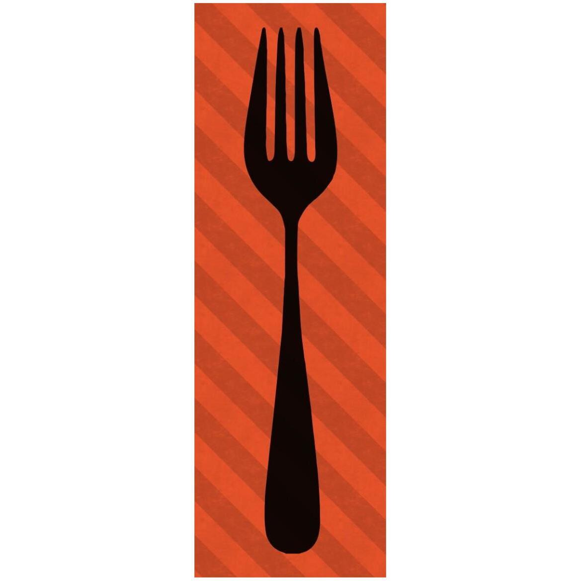 Mealtime Red Stripes - Fork -Paper Art-20&quotx56"