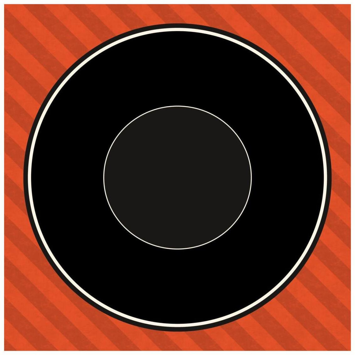 Mealtime Red Stripes - Plate -Paper Art-26&quotx26"