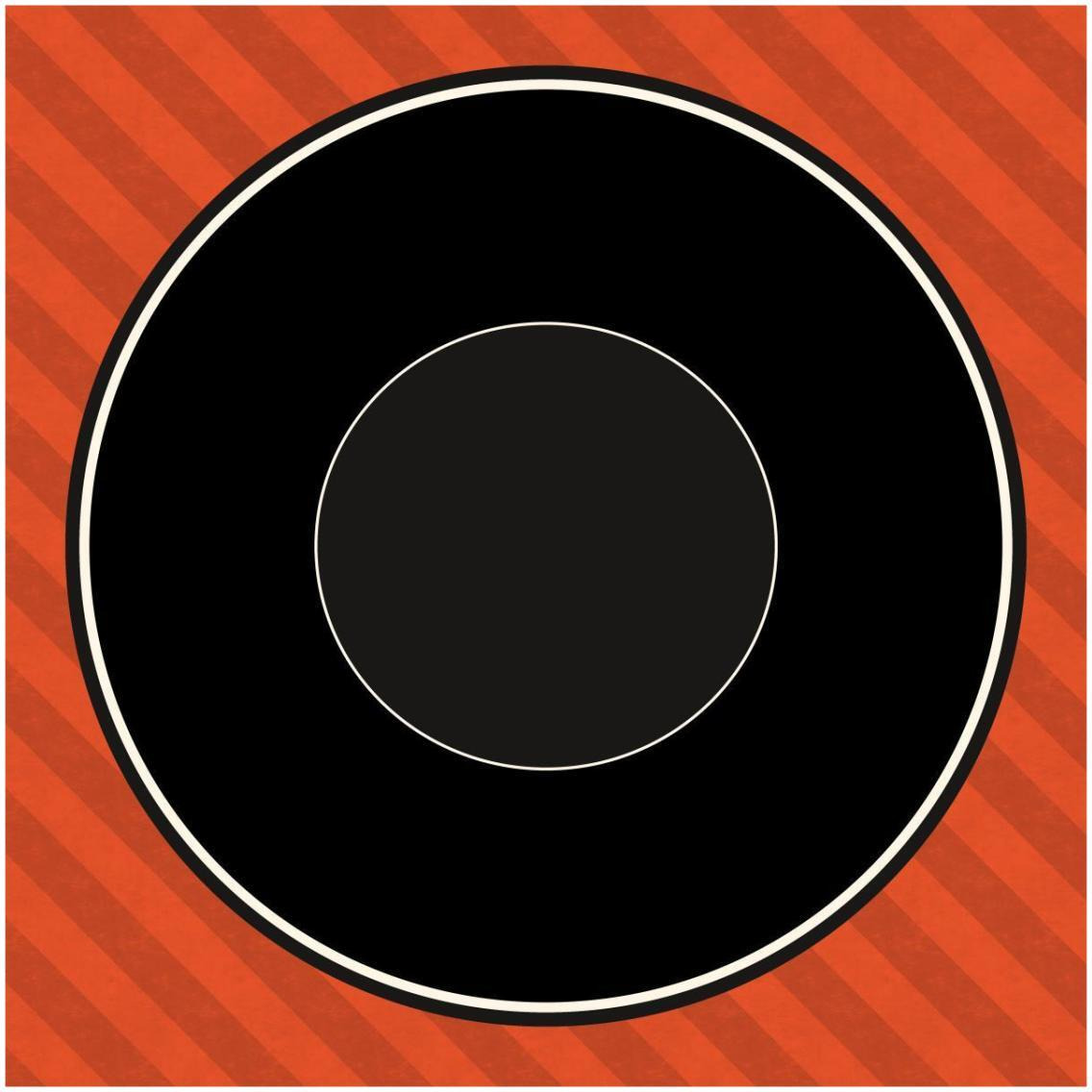 Mealtime Red Stripes - Plate -Paper Art-32&quotx32"