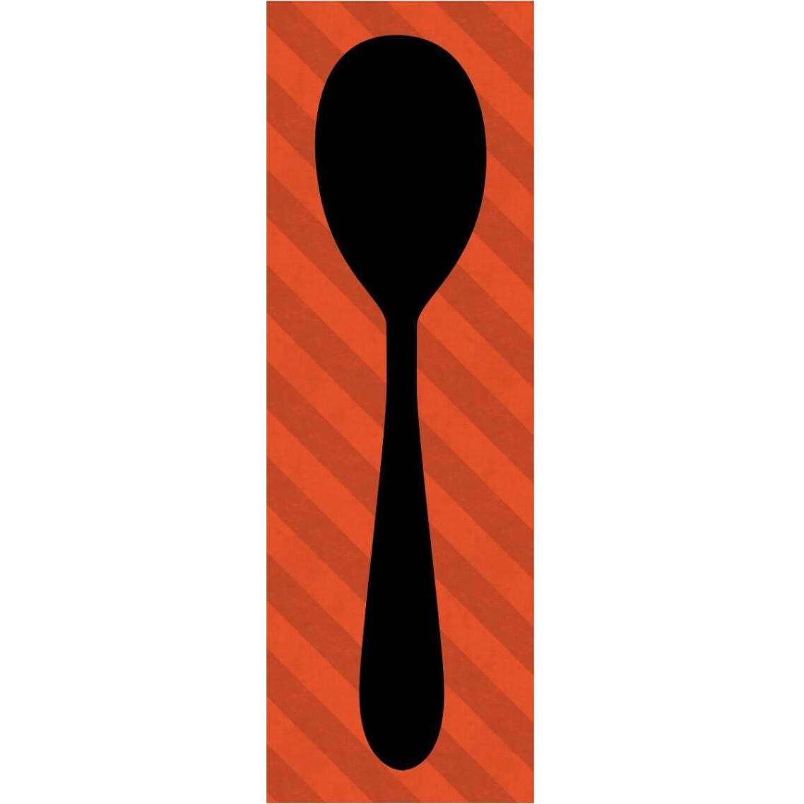 Mealtime Red Stripes - Spoon -Paper Art-14&quotx38"