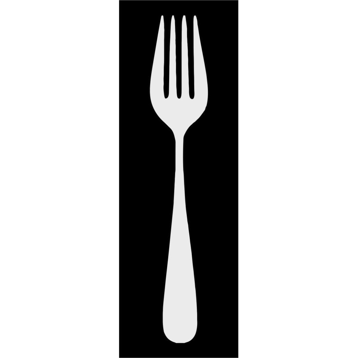 Mealtime White on Black - Fork -Paper Art-26&quotx74"