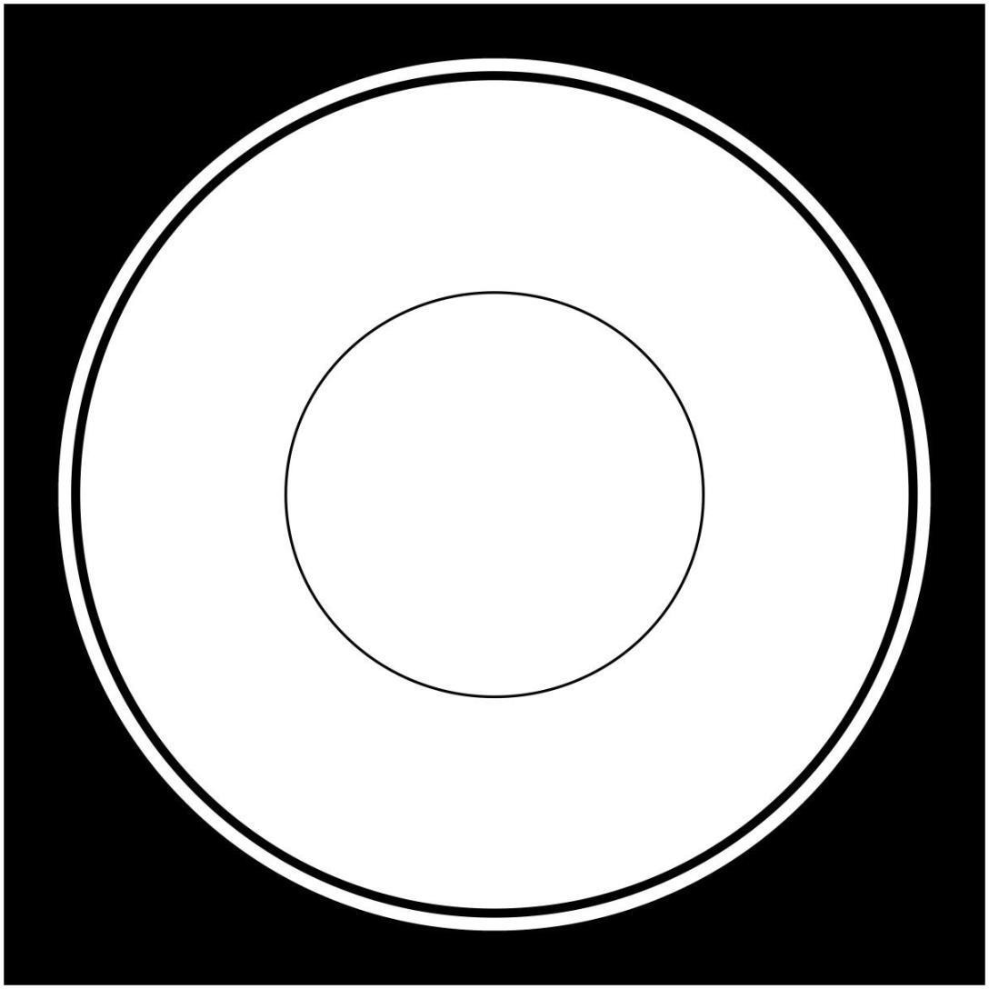 Mealtime White on Black - Plate -Paper Art-20&quotx20"