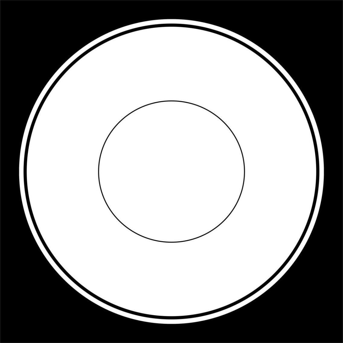 Mealtime White on Black - Plate -Paper Art-38&quotx38"