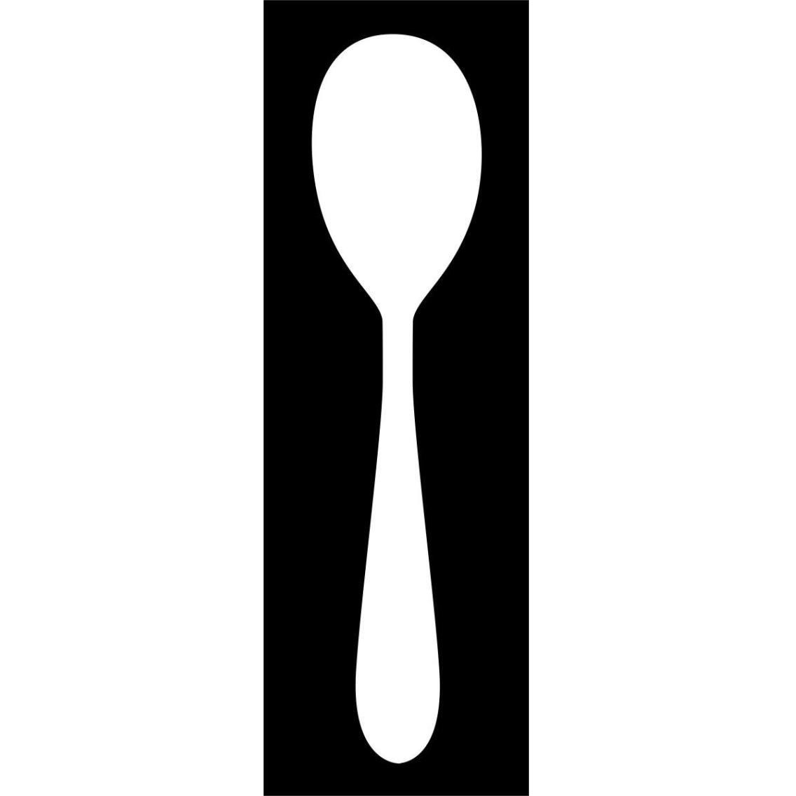 Mealtime White on Black - Spoon -Paper Art-14&quotx38"