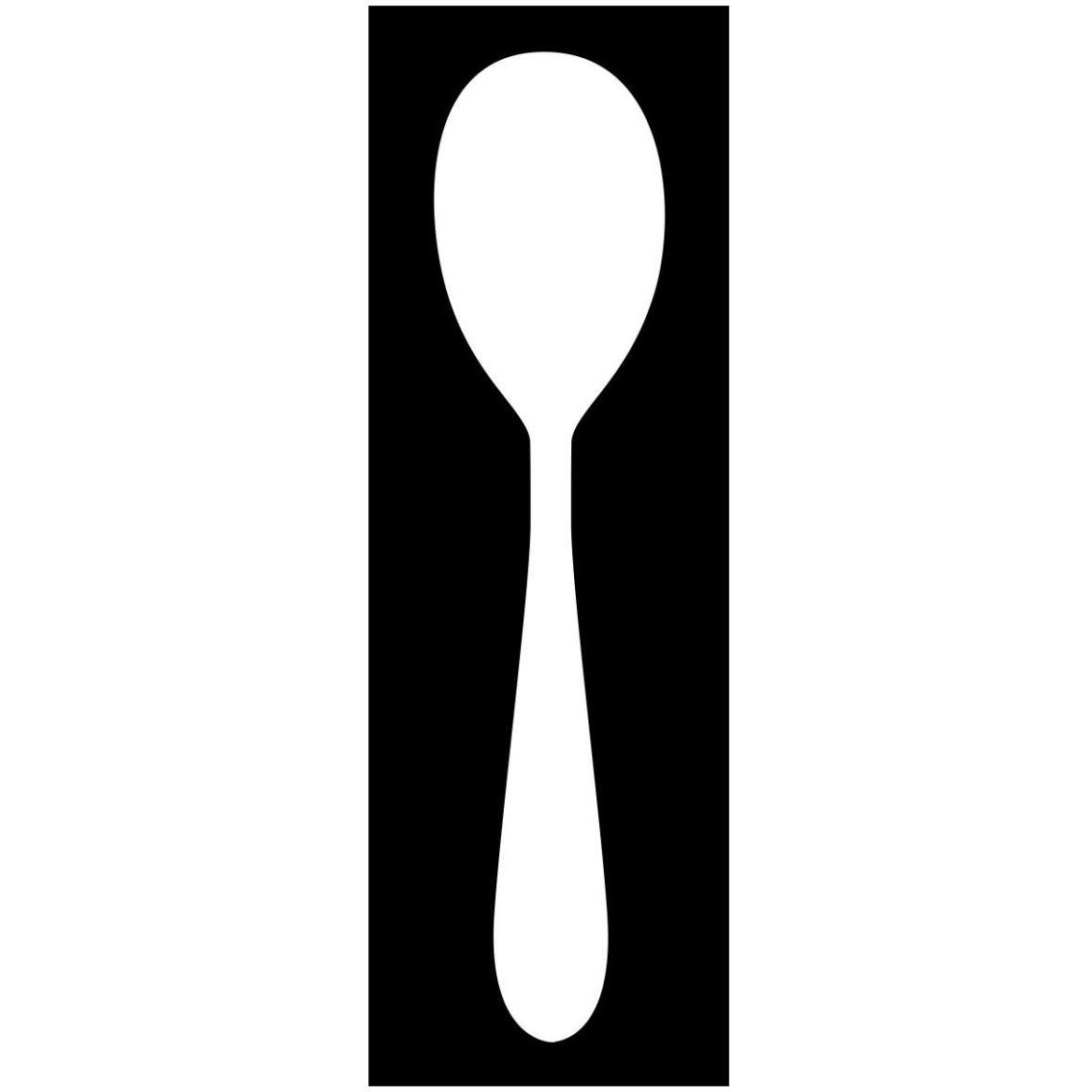 Mealtime White on Black - Spoon -Paper Art-20&quotx56"