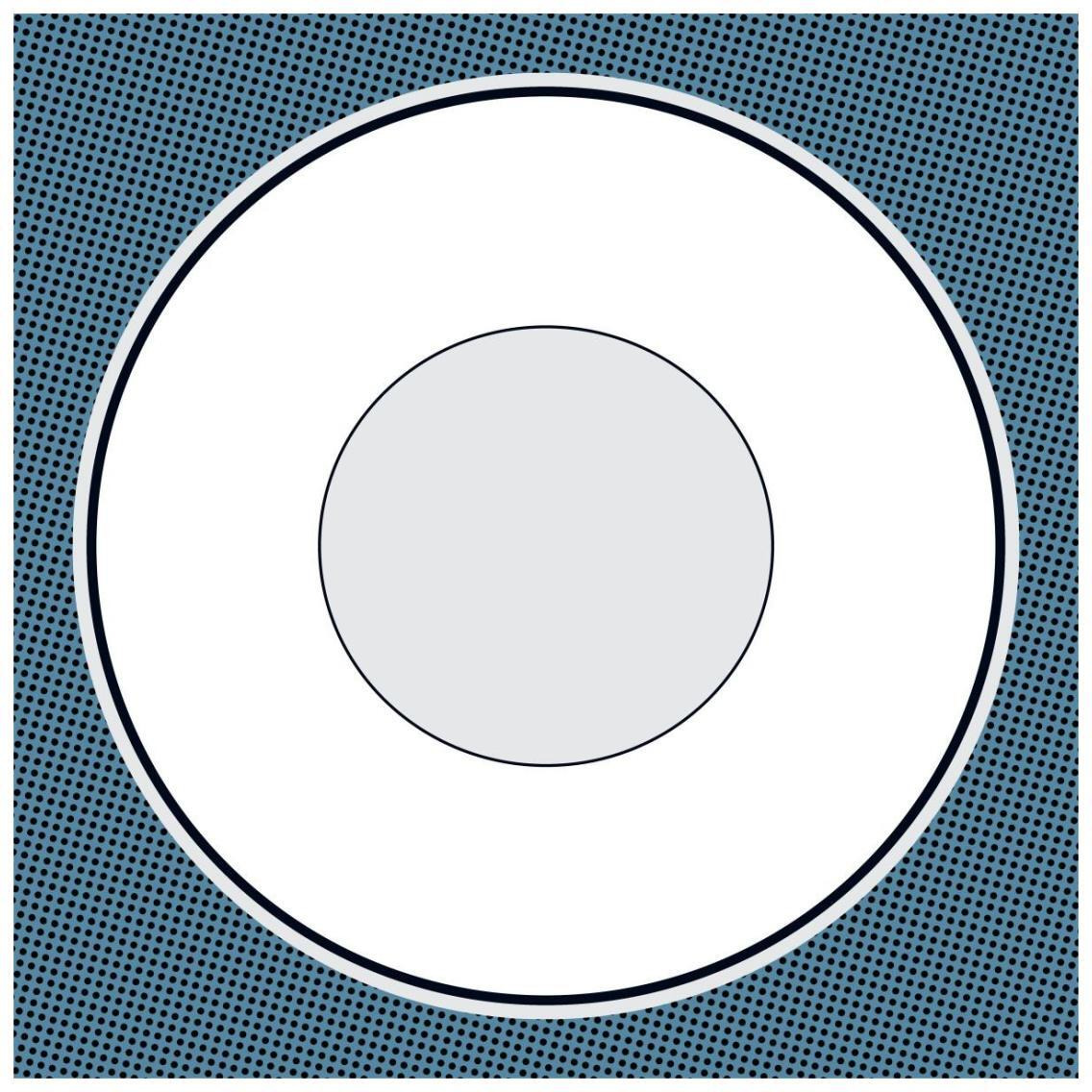 Mealtime White on Blue with Dots - Plate -Paper Art-26&quotx26"
